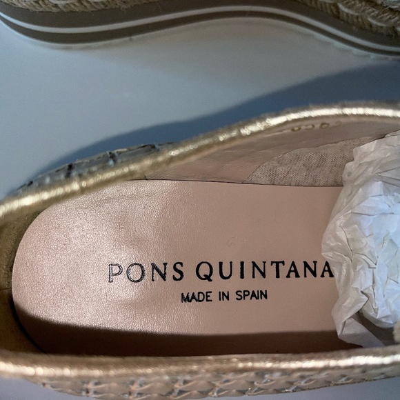 PONS QUINTANA Gold/Neutral Espadrille/Loafer Size 38 - Picture 4 of 5